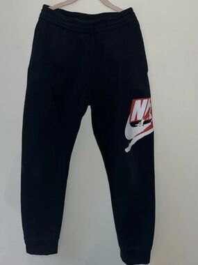 Nike Black Sweatpants with Red & White Logo - Kids